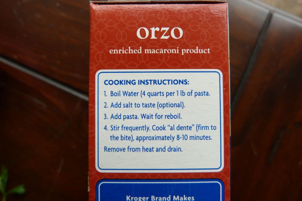 Orzo Directions